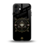 evil eye mandala black back phone cover | glass case for iphone 16 plus