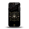 evil eye mandala black back phone cover | glass case for iphone 16 pro max