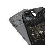 evil eye mandala black back phone cover | glass case for iphone 16