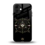evil eye mandala black back phone cover | glass case for iphone 16