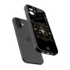 evil eye mandala black back phone cover | glass case for iphone 16
