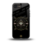 evil eye mandala black back phone cover | glass case for iphone 16e