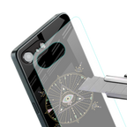 evil eye mandala black back phone cover | glass case for iphone 16e