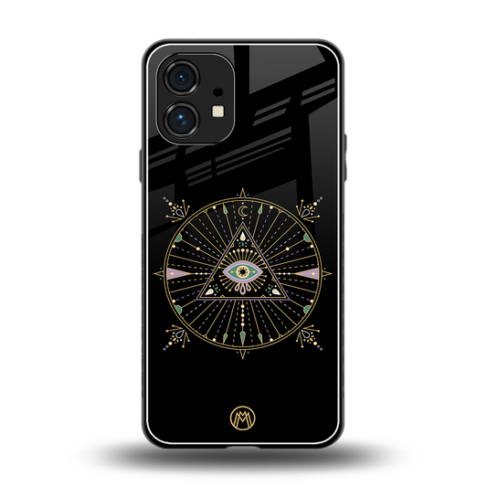 evil eye mandala black back phone cover | glass case for nothing phone 1