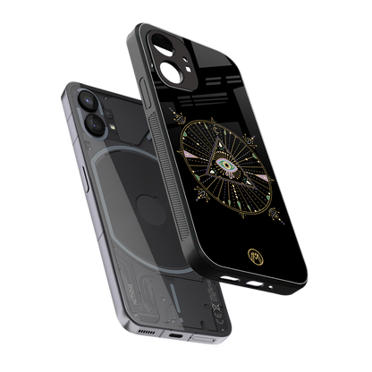 evil eye mandala black back phone cover | glass case for nothing phone 1