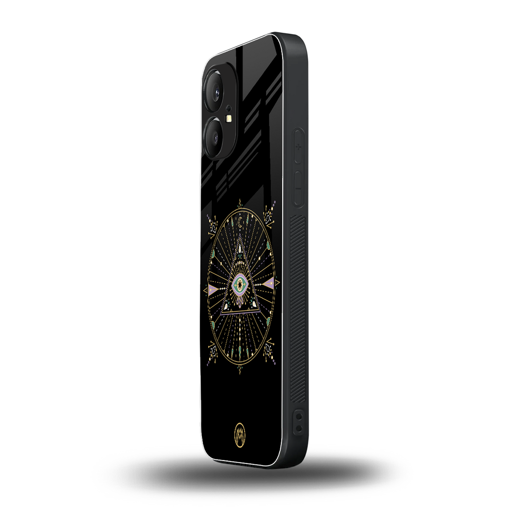 evil eye mandala black back phone cover | glass case for nothing phone 1