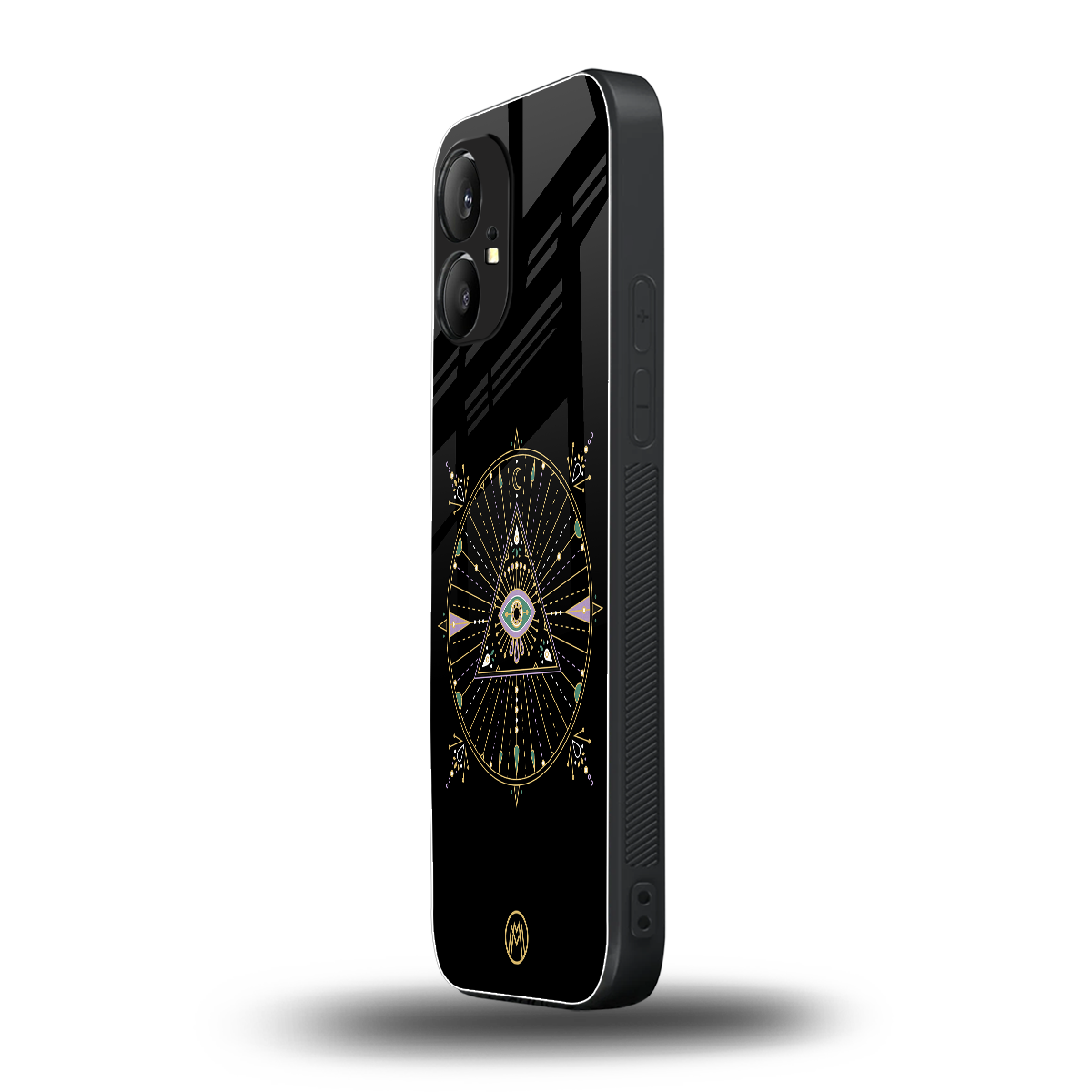 evil eye mandala black back phone cover | glass case for nothing phone 1