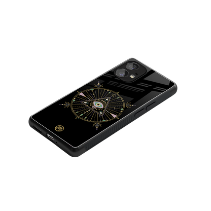 evil eye mandala black back phone cover | glass case for nothing phone 1
