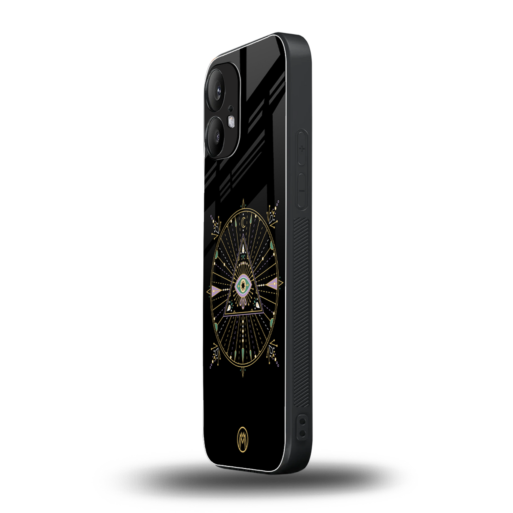 evil eye mandala black back phone cover | glass case for nothing phone 2