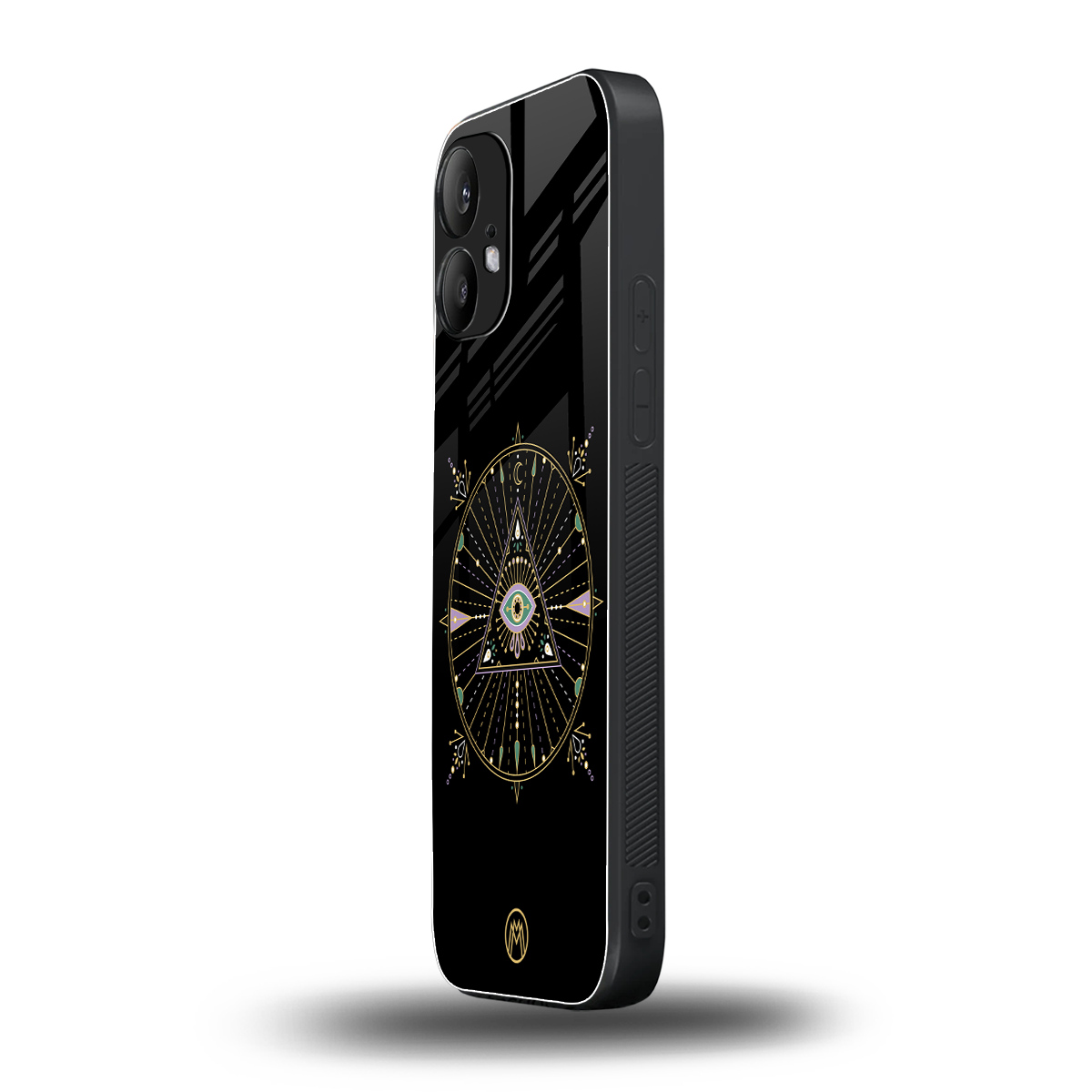 evil eye mandala black back phone cover | glass case for nothing phone 2