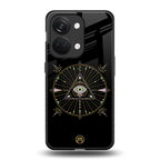 evil eye mandala black back phone cover | glass case for oneplus nord 3