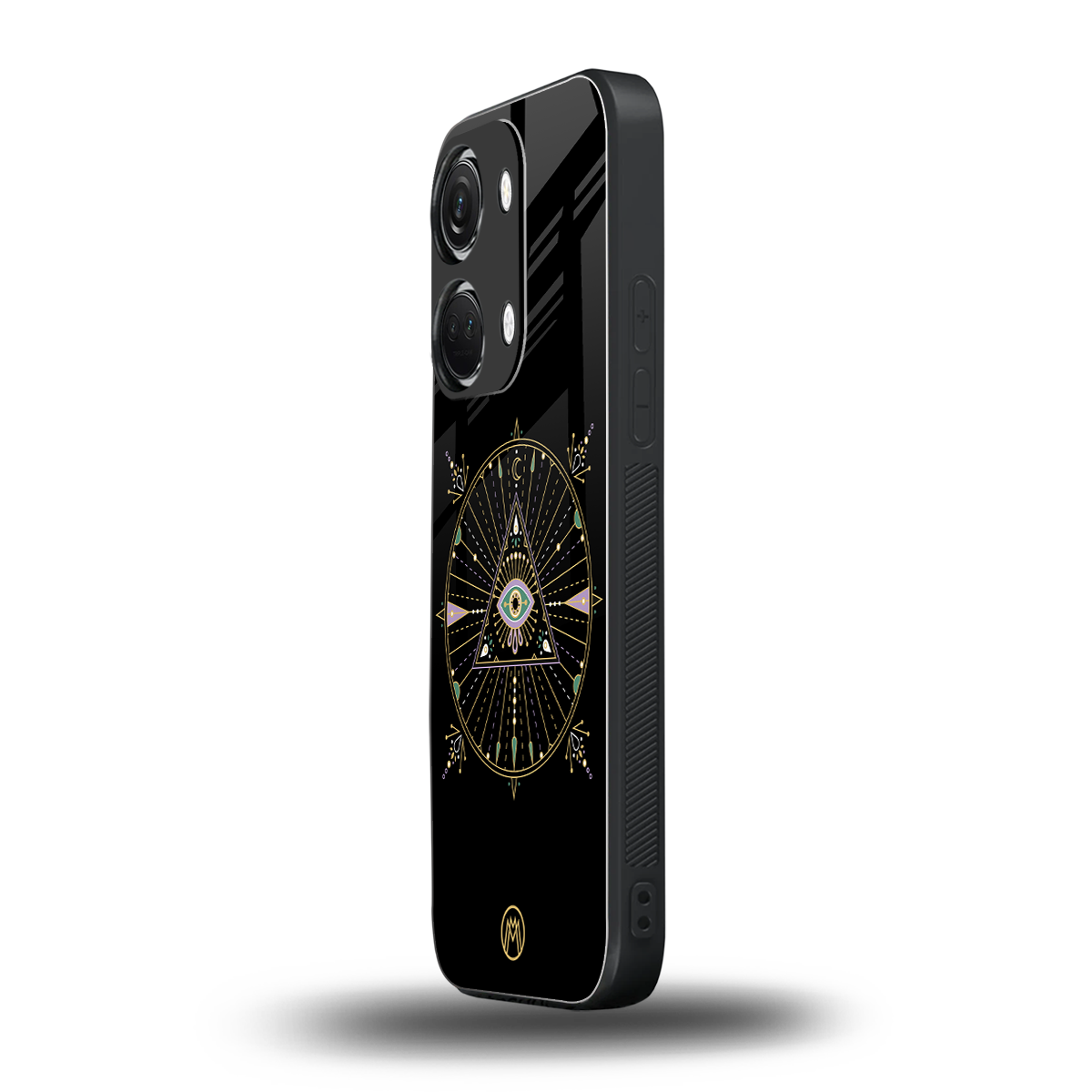 evil eye mandala black back phone cover | glass case for oneplus nord 3