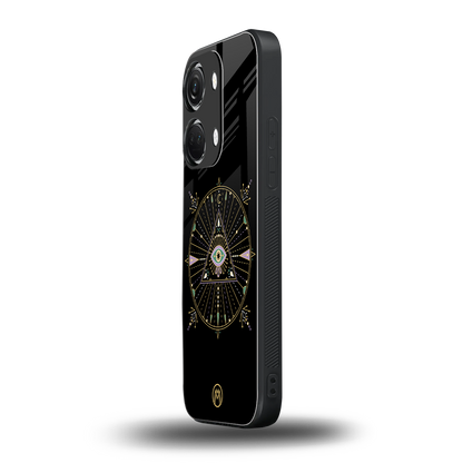 evil eye mandala black back phone cover | glass case for oneplus nord 3