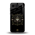 evil eye mandala black back phone cover | glass case for oneplus nord 4