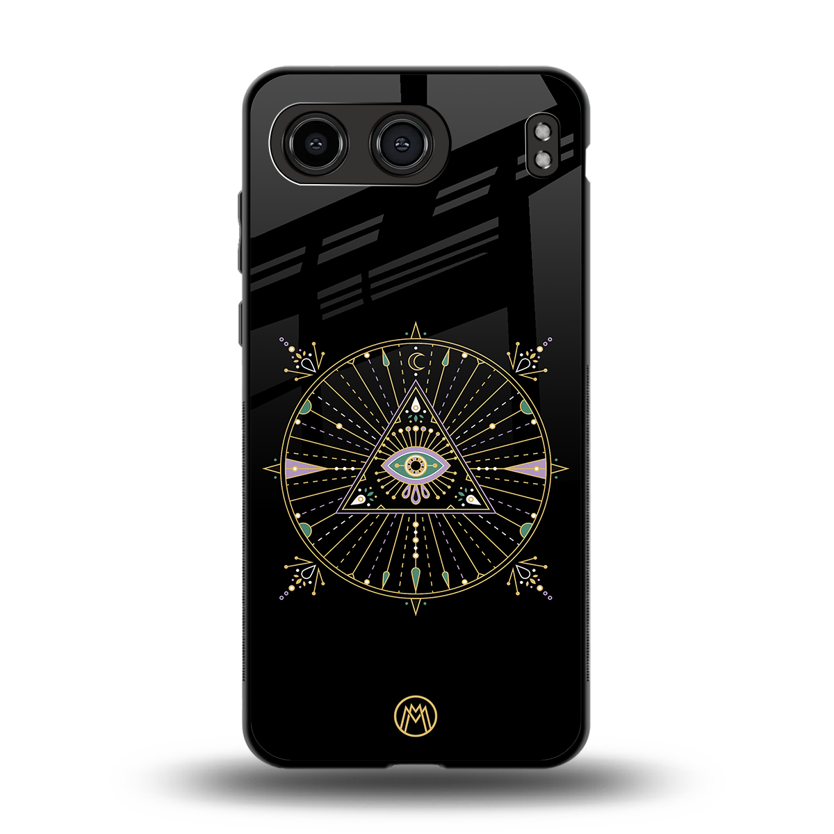 evil eye mandala black back phone cover | glass case for oneplus nord 4