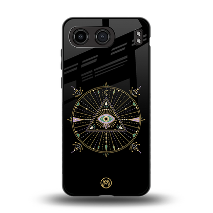 evil eye mandala black back phone cover | glass case for oneplus nord 4
