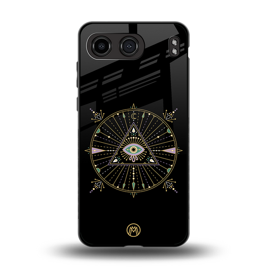 evil eye mandala black back phone cover | glass case for oneplus nord 4