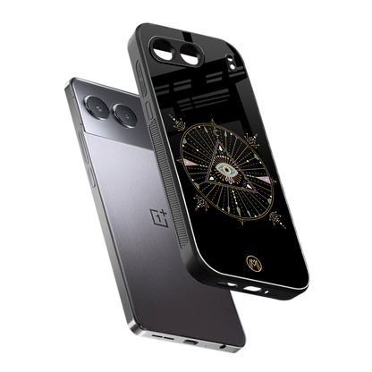 evil eye mandala black back phone cover | glass case for oneplus nord 4