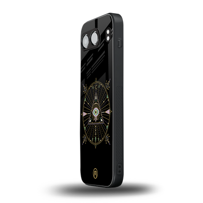evil eye mandala black back phone cover | glass case for oneplus nord 4