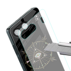 evil eye mandala black back phone cover | glass case for oneplus nord 4