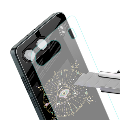 evil eye mandala black back phone cover | glass case for oneplus nord 4
