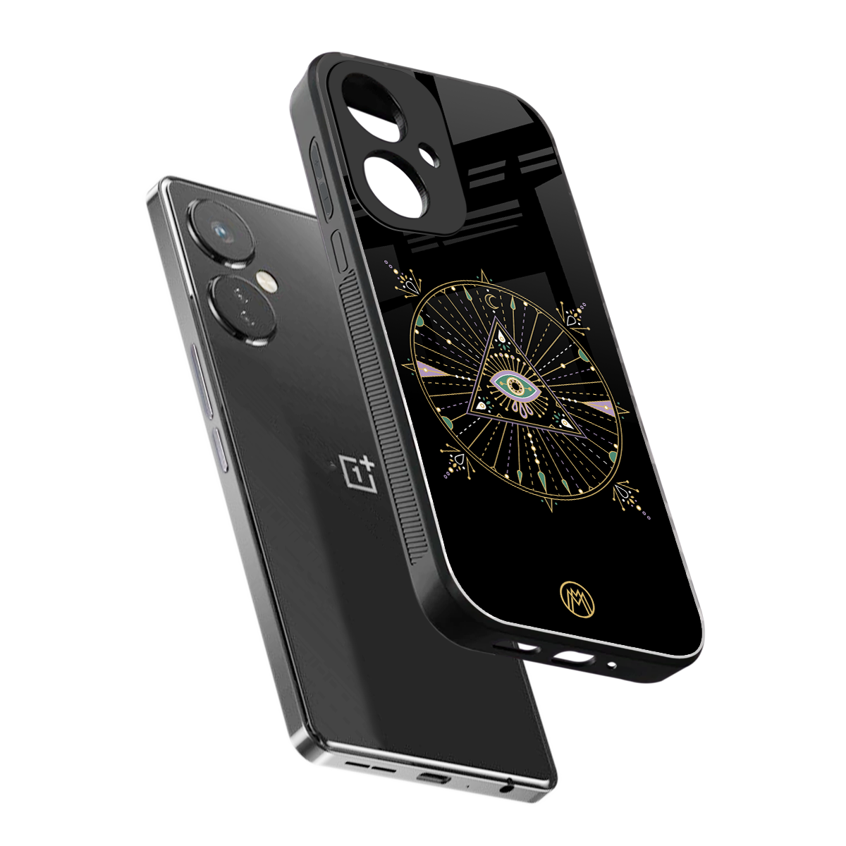 evil eye mandala black back phone cover | glass case for oneplus nord ce 3
