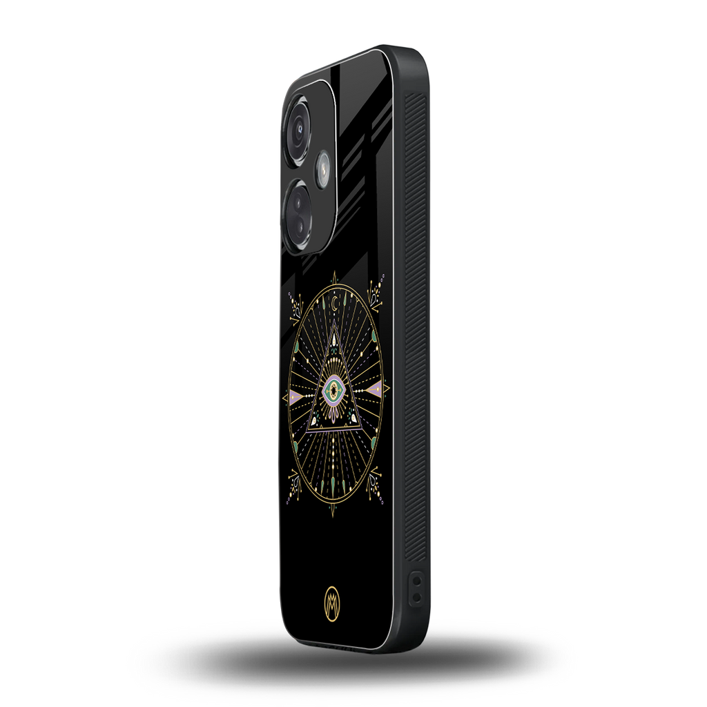 evil eye mandala black back phone cover | glass case for oneplus nord ce 3
