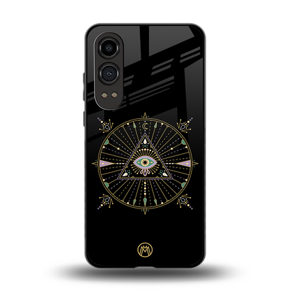 evil eye mandala black back phone cover | glass case for oneplus nord ce 4 lite