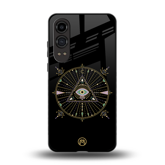 evil eye mandala black back phone cover | glass case for oneplus nord ce 4 lite