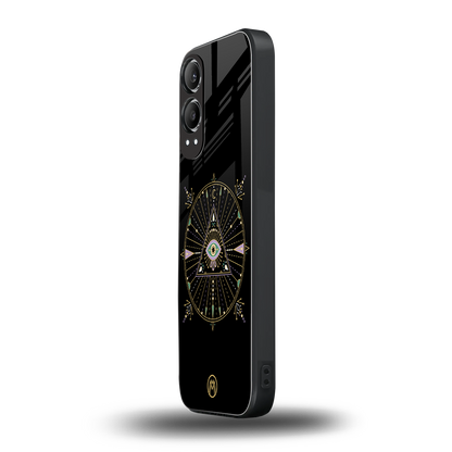 evil eye mandala black back phone cover | glass case for oneplus nord ce 4 lite