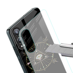 evil eye mandala black back phone cover | glass case for oneplus nord ce 4 lite