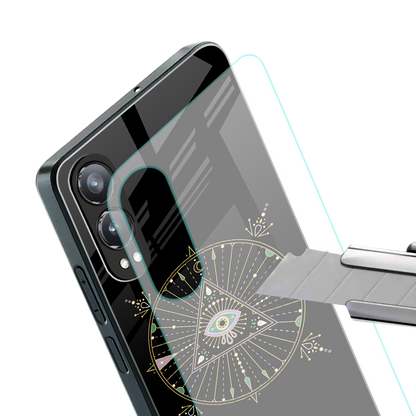 evil eye mandala black back phone cover | glass case for oneplus nord ce 4 lite