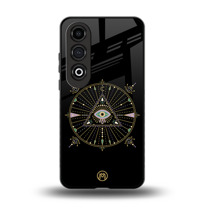evil eye mandala black back phone cover | glass case for oneplus nord ce 4