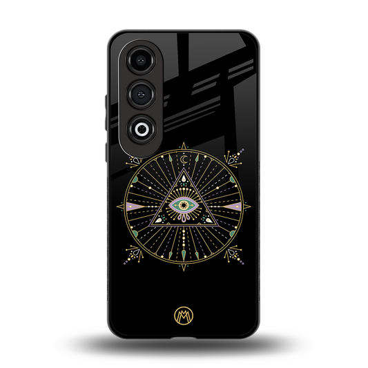 evil eye mandala black back phone cover | glass case for oneplus nord ce 4