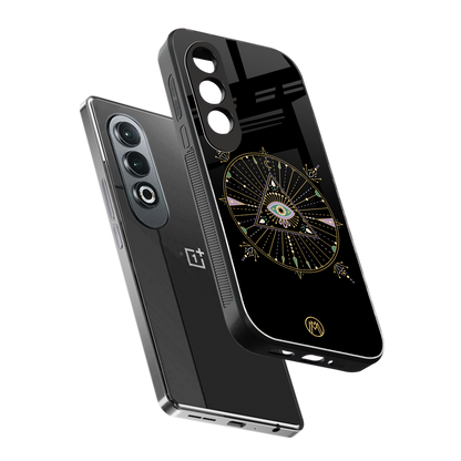 evil eye mandala black back phone cover | glass case for oneplus nord ce 4