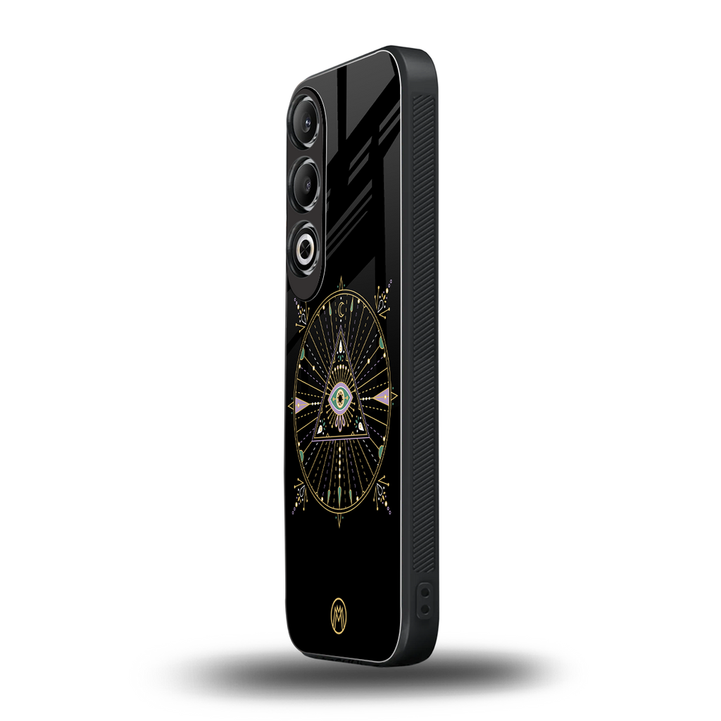 evil eye mandala black back phone cover | glass case for oneplus nord ce 4
