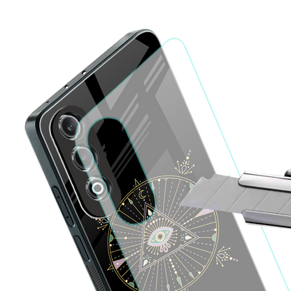 evil eye mandala black back phone cover | glass case for oneplus nord ce 4