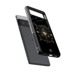 evil eye mandala black back phone cover | glass case for google pixel 6 pro
