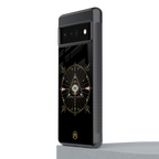 evil eye mandala black back phone cover | glass case for google pixel 6 pro
