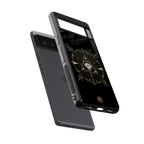 evil eye mandala black back phone cover | glass case for google pixel 6