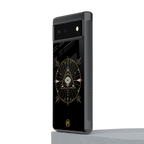 evil eye mandala black back phone cover | glass case for google pixel 6