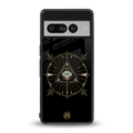 evil eye mandala black back phone cover | glass case for google pixel 7 pro