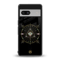 evil eye mandala black back phone cover | glass case for Google Pixel 7A