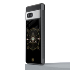 evil eye mandala black back phone cover | glass case for Google Pixel 7
