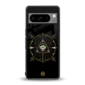 evil eye mandala black back phone cover | glass case for google pixel 8 pro
