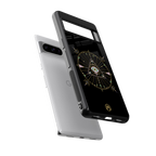 evil eye mandala black back phone cover | glass case for google pixel 8 pro