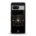evil eye mandala black back phone cover | glass case for Google Pixel 8