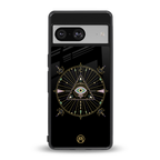 evil eye mandala black back phone cover | glass case for Google Pixel 8