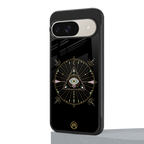 evil eye mandala black back phone cover | glass case for google pixel 9