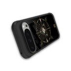 evil eye mandala black back phone cover | glass case for google pixel 9 pro